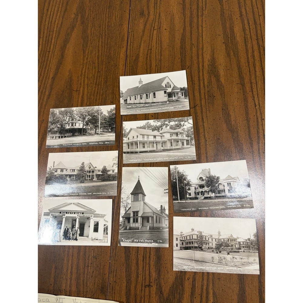 Vintage Seven waupaca WI veterans home souvenir postcards